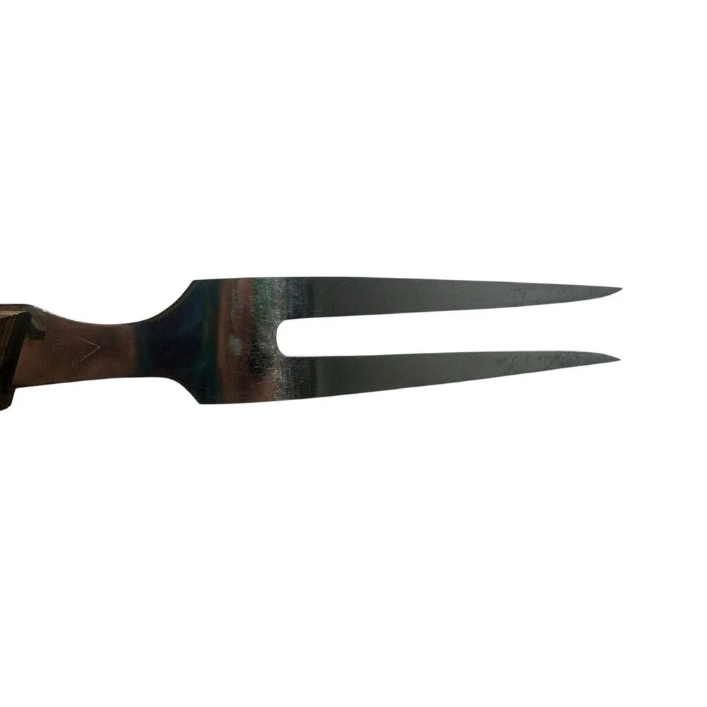 Vintage Emperor Steel Carving Fork Stainless & Brown Wood Handle